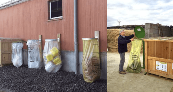 poubelles en exploitation agricole